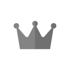 Crown grey flat vector icon