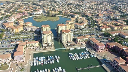 vue aérienne de Montpellier, Lattes et Mauguio dans le sud de la France en Occitanie