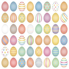 Schmale Ostereier Set Muster Retrofarben