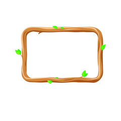 Wooden frame branch. Isolated vector illustration 