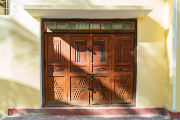 Antique Indian style Wooden Door in Stone Town, Zanzibar, Tanzania