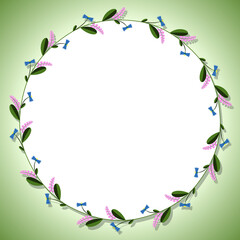 cornflowers text frame bright flowers background empty blue pink white