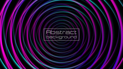 Dark spiral abstract background with glowing gradient circles, in a futuristic style. Bright backgrounds for your projects, presentations, posters and covers