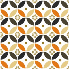 Geometric seamless pattern inspired by Javanese Batik Kawung