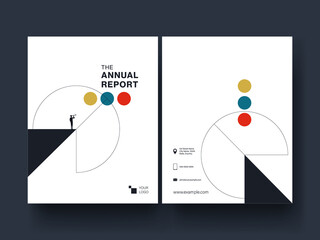 Annual business report cover vector template. Modern brochure layout. Minimal design illustration.
