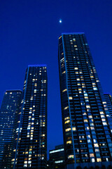 Fototapeta na wymiar Night view of high-rise condominiums in Tokyo, Japan_05