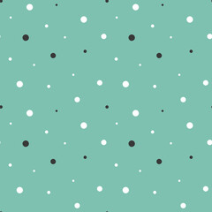 Polka dot on green background. Basic seamless pattern