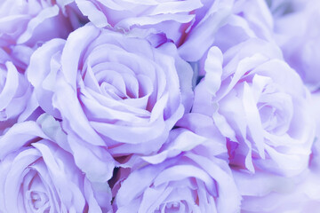 Fototapeta na wymiar Purple rose flowers bouquet close up. purple rose made with fabric as Valentine’s day concept..purple rose made with fabric as Valentine’s day concept.
