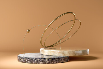 Minimal abstract cosmetic podium display background for product presentation, 3d rendering.