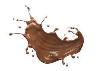 splash of chocolate or Cocoa. 3d illustration.