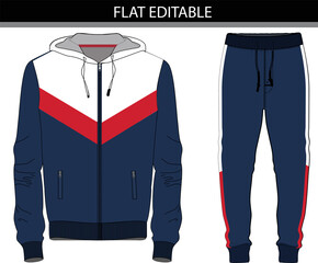 Colorblock Hoodie and jogger set vector file - obrazy, fototapety, plakaty
