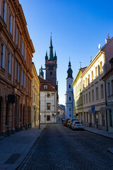 Obraz premium Street in downtown of Klatovy, Czechia