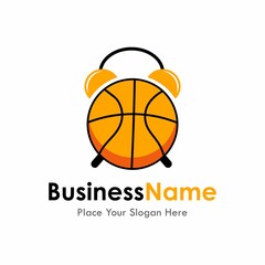 Basket ball time logo vector design. Suitable for business, web, timer, competition and art