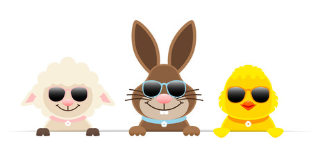 Schaf, Osterhase & Küken Sonnenbrille Banner