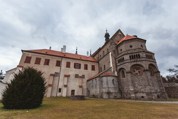 Fototapeta premium St. Procopius basilica and monastery in town Trebic. UNESCO site, Czechia.