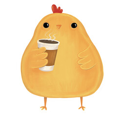 Chicken with hot drink