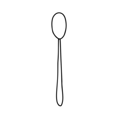 Doodle spoon vector illustration. Hand drawn eco spoon