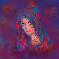 Portrait of a girl in an abstract style
