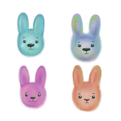 set of easter bunnies
