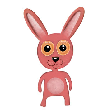 Pink funny rabbit
