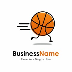 Basket ball run fast logo vector design. Suitable for business, web, sport, health and art