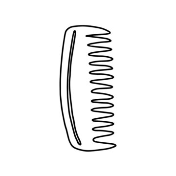 Eco friendly comb illustration. Doodle combing vector clip art.