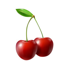 Realistic Cherries Illustration