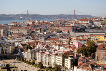 Fototapeta na wymiar Lisbon panorama with Miradouro Nossa Senhora do Monte