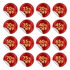 Luxury red gold discount promotion labels collection
