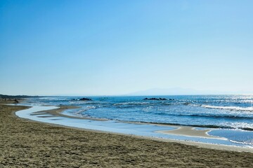 beach and sea , image taken in Follonica, grosseto, tuscany, italy