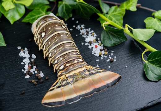 Langustenschwanz und Lachsfilet mit Gem&uuml;se