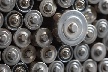 Obraz premium AA batteries background closeup view