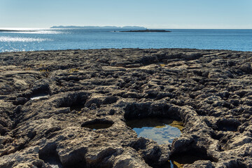 General view of Estanys beach in Colonia de Sant Jordi