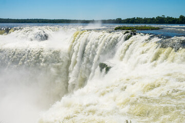 Close up of the Devil's Throat - the largest, most powerful cascade of the Iguazu falls (Puerto Iguazu, Argentina)