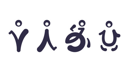 Vector symbols of Restroom, men, women, disabled, baby. Icons of restroom pictogram vector set Sign for door room.