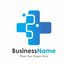 Medical cross digital pixel logo template vector. Suitable for technology, business, web, health and art