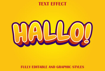 hello text effect on yellow background.