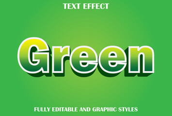 green text effect for template. 3d text design.