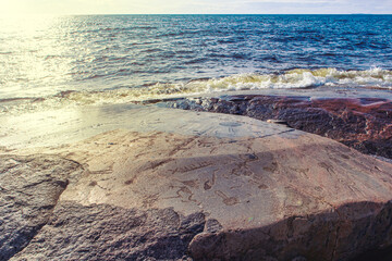Ancient petroglyphs on the shores of Lake Onega.