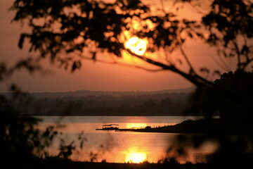 sunset on the lake