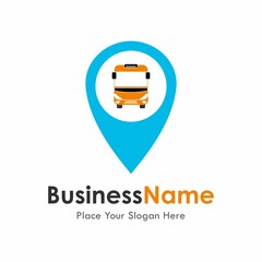 pin bus logo vector design. Suitable for business, web, travel and art