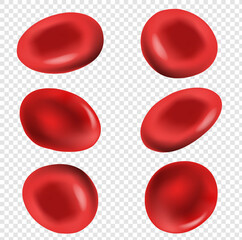 Red Blood Cells With Transparent Background With Gradient Mesh, Vector Illu