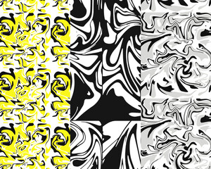 3 set of liquid seamless patterns design
