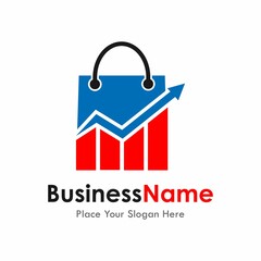 Bag chart growth diagram bar logo vector design. Suitable for business, web, finance, economy and design
