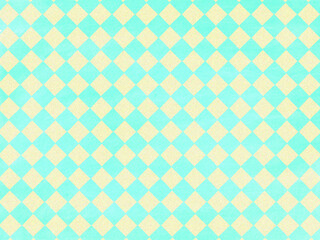 ハーリキンチェック　青緑とイエロー