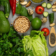 Template for creating a list of products for a healthy diet or menu.