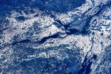 Naklejka premium Amazing beauty of planet Earth seen from space. Digital enhancement. Elements of this image furnished by NASA