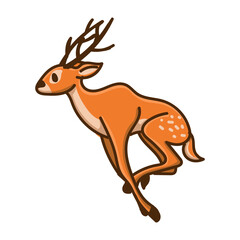 Hand drawn deer cartoon character illustration Animal.