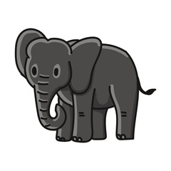 Hand drawn elephant cartoon character illustration Animal.