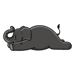 Hand drawn elephant cartoon character illustration Animal.